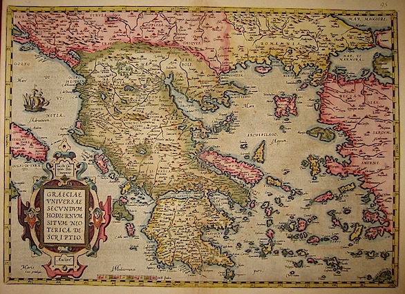 Ortelius Abraham (1528-1598) Graeciae universae secundum hodiernum situm neoterica descriptio 1603 Anversa, Jean Baptiste Vrients